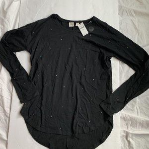🍀 $10 3/$25! NWT $25 Gap Kids black cotton L/S t shirt 14 16